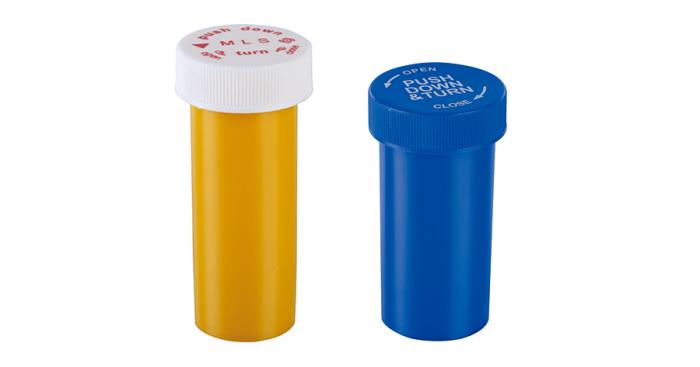 Empty Plastic Vials - Solid Opaque Color - with Child Resistant Screw Cap